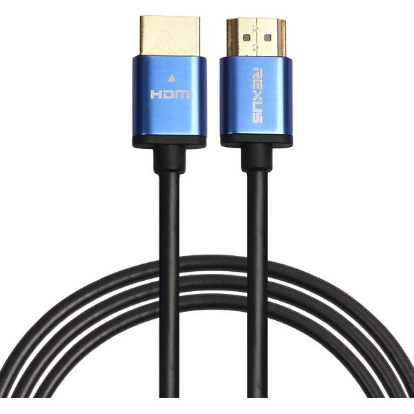 HDMI kabel 1.8 meter - HDMI naar HDMI - 1.4 versie - High Speed 1080P - HDMI 19 Pin Male naar HDMI 19 Pin Male Connector Cable - Aluminium blue line