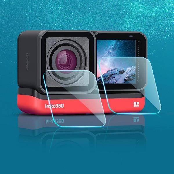 Lens + LCD-scherm Gehard glasfilm voor Insta 360 One R 4K (transparant)