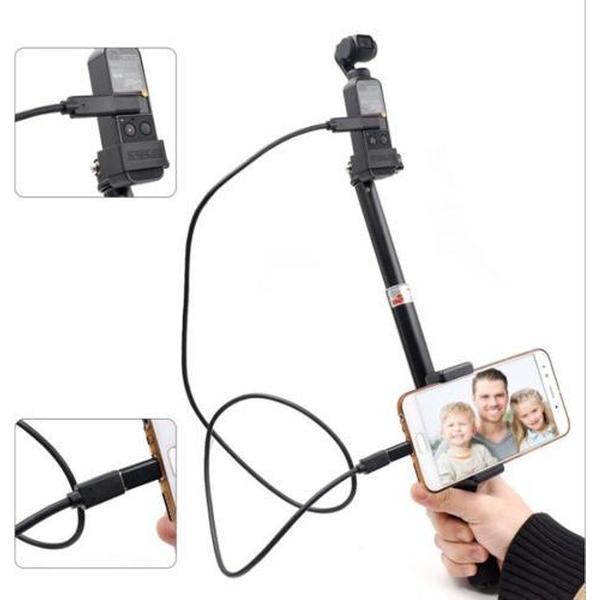 Draagbare 8-pins poort Uitschuifbare selfie-stick Opvouwbare zelfontspanner-staaf voor DJI OSMO Pocket