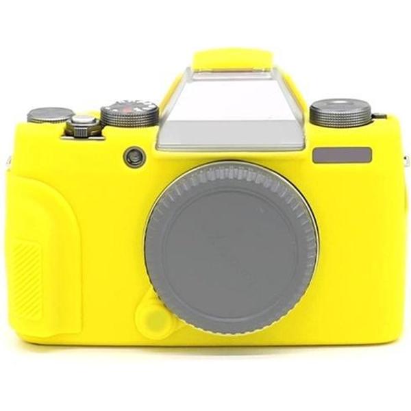 Richwell Soft Silicone TPU Skin Body Rubber Camera Tas Volledige Cover voor Fujifilm Fuji X-T100 Digitale Camera (Geel)