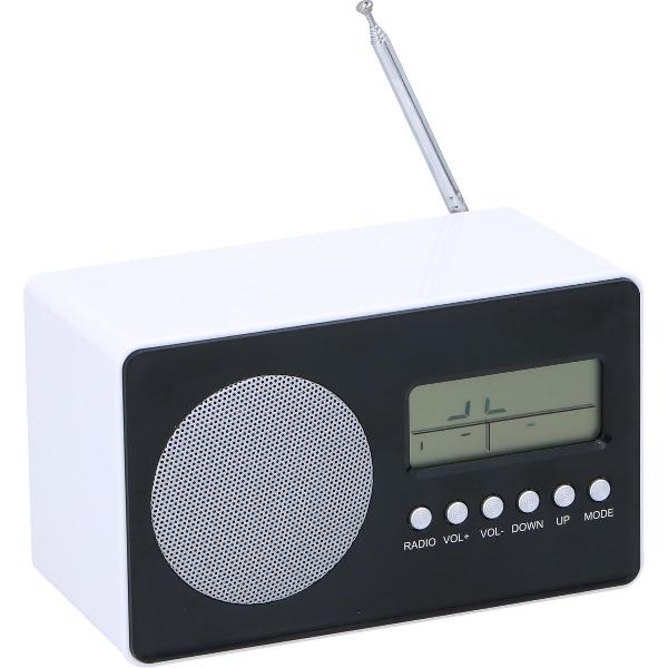 Dunlop Wekkerradio - Klokradio - FM - Wekker - Kalender - 3x AA Batterijen (excl) - 14,3 x 7,5 x 8,5 cm