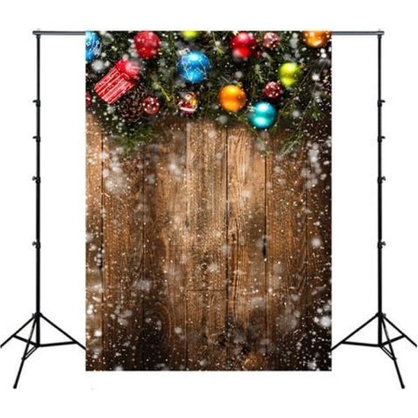 1.5mx 2.1m Nostalgische 3D Sneeuwscène Houten Muur Kinderen Fotografie Achtergronddoek