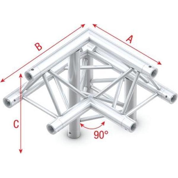 Showtec GT30 driehoek trusshoek 90 graden + omlaag rechts punt omhoog