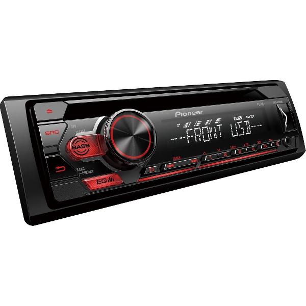 Pioneer DEH-S110UB Autoradio Enkel din Rood-RDS Tuner-USB - 4 x 50 W