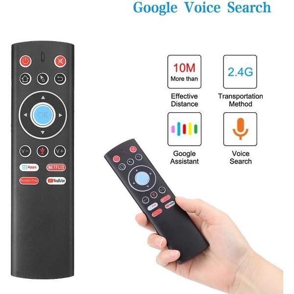 DrPhone MX2 Air Mouse Afstandbediening - Voice Remote Control - 2.4G Wireless – IR Functie - one-key toegang tot apps – Zwart