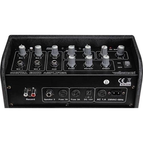 Velleman Draagbare Versterker Echo 31 X 25,5 X 12 Staal Zwart