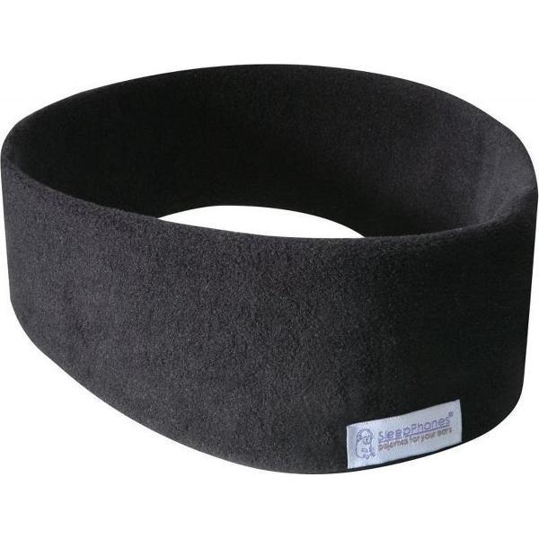 SleepPhones® Effortless Fleece Midnight Black - Bluetooth-hoofdtelefoon met Draadloos QI Opladen - Medium
