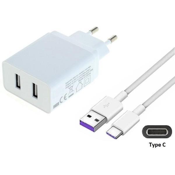 2,4A oplader adapter en 0,8 m USB C oplaadkabel. Stekker met oplaadsnoer. Past ook op Acer. O.a. Jade Primo