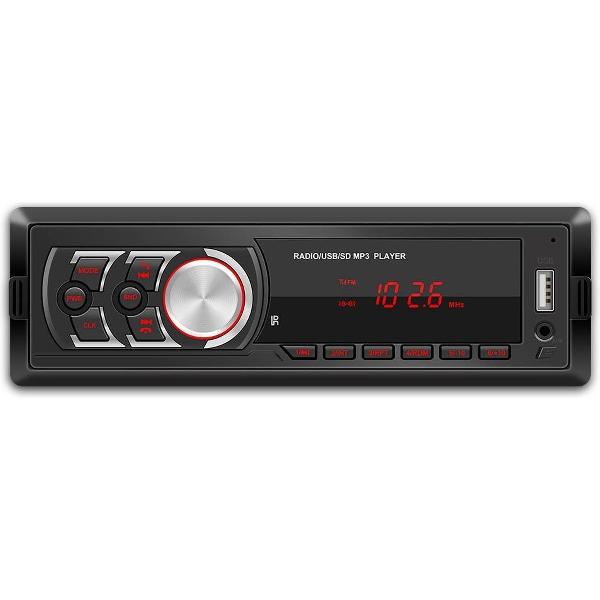 TechU™ Autoradio T49 – 1 Din + Afstandsbediening – Bluetooth – USB – AUX – SD – FM radio