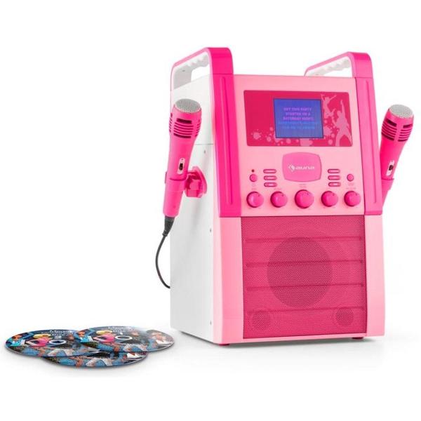 Ka8P-V2 BK karaoke-installatie CD-speler AUX 2x microfoon incl. 3 x karaoke CD+G