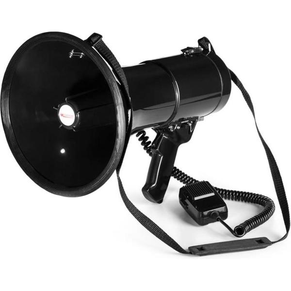 MEGA080 megafoon 80W | bereik 700m | watervast | draaggordel | zwart