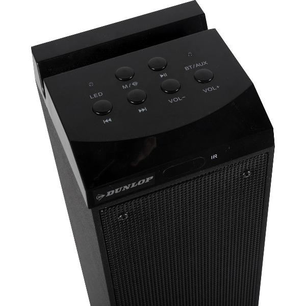 Dunlop Bluetooth Speaker - 10W - Draadloos - met Afstandsbediening - LED Lichtshow - FM-functie - Zwart