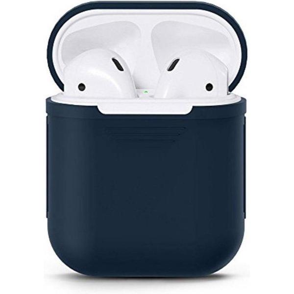 Airpods Silicone Case Cover Hoesje voor Apple Airpods – Donker Blauw