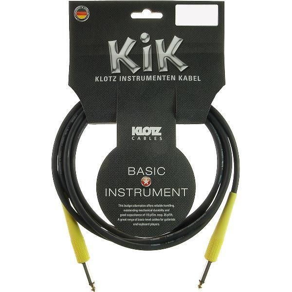 Instrumentenkabel 3m zwart KIK-Colourood lumi yellow