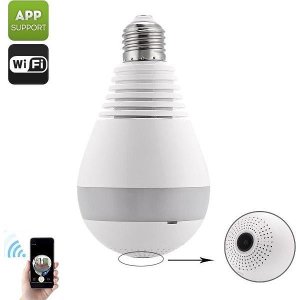 360gr IP WIFI camera in bulb (HD video, Motion Det., Nachtzicht, SD kaart)