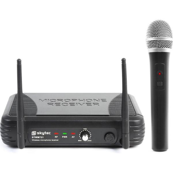 Draadloze microfoon - Skytec STWM721 draadloze microfoonset met handheld microfoon draadloos - UHF