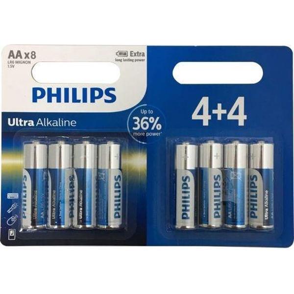 Philips Batterijen Ultra Alkaline Lr6/aa 8 Stuks