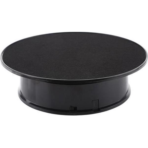 20 cm 360 graden elektrische roterende draaitafel Displaystandaard Fotografie Video-opnamen Rekwisieten Draaitafel, maximale belasting 1,5 kg, aangedreven door batterij (zwart)
