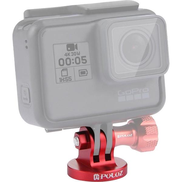 PULUZ 1/4 inch schroefgat statief CNC-adapter voor GoPro HERO8 zwart / max / HERO7, DJI OSMO Action, Xiaoyi en andere actiecamera's (rood)
