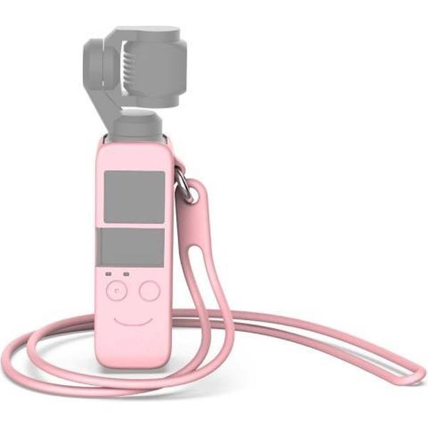 Body siliconen beschermhoes met 38 cm siliconen nekband voor DJI OSMO Pocket (roze)