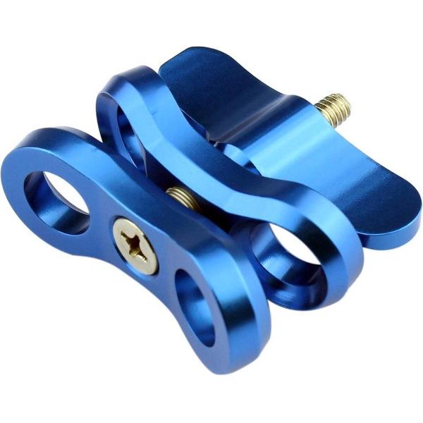 PULUZ Ball Clamp Close Hole Duikcamera Beugel CNC Aluminium Spring Zaklamp Klem voor Duiken Onderwater Fotografie Systeem (Blauw)