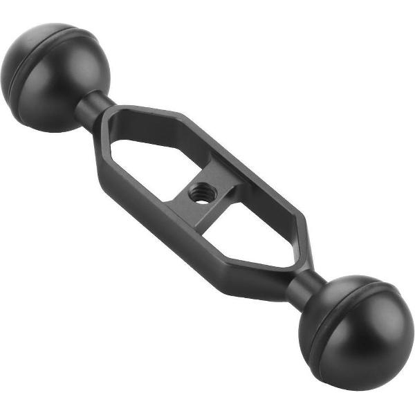 PULUZ 5,0 inch 12,7 cm aluminiumlegering Dual Balls Arm voor onderwater fakkel / videolicht (zwart)