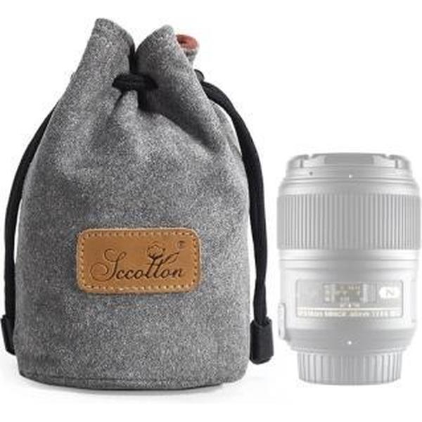SCCOTTON Liner Schokbestendige digitale bescherming Draagbare SLR-lenstas Micro-tas voor enkele camera Rond Grijs S