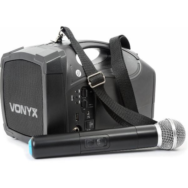 Portable speaker - Vonyx ST-010 draagbaar demonstratie / presentatie omroep systeem inclusief draadloze microfoon
