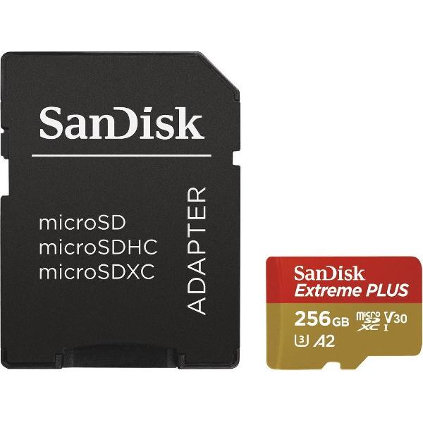 SanDisk MicroSDXC Extreme plus 256GB 170mb / 90mb,U3,V30,A2
