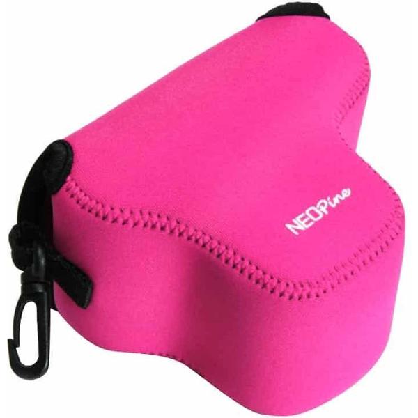 NEOpine Neopreen schokbestendige zachte draagtas met haak voor Olympus E-PL7 camera (magenta)