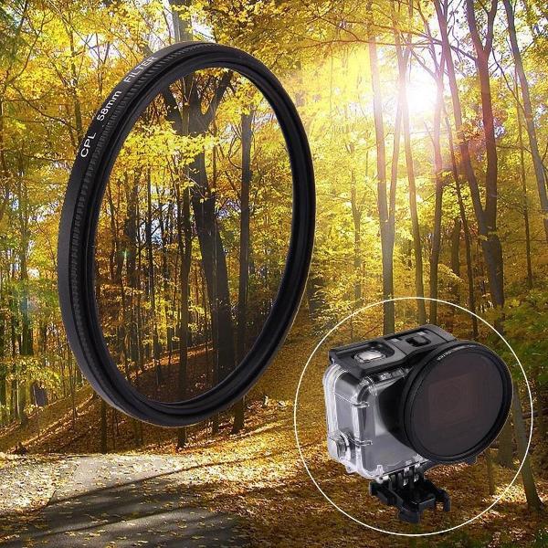 58mm 3-in-1 ronde cirkel CPL lensfilter met dop voor GoPro HERO5