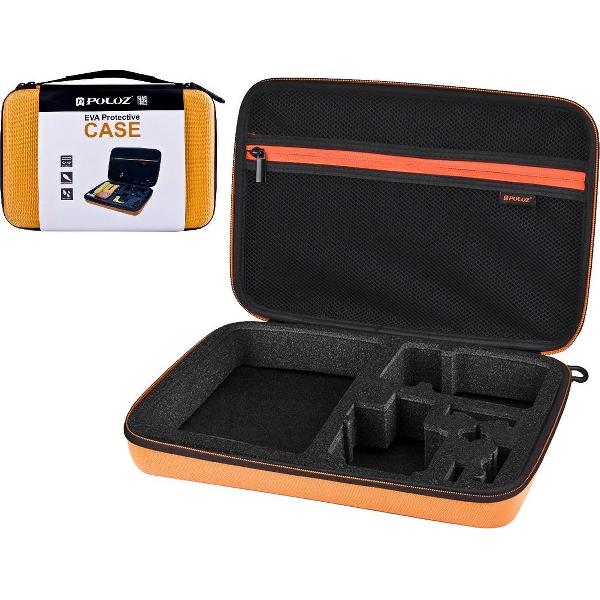 PULUZ waterdichte draagtas en reistas voor GoPro HERO6 / 5/4 Session / 4/3 + / 3/2/1, Puluz U6000 en andere accessoires voor sportcamera's, groot formaat: 32 cm x 22 cm x 7 cm (oranje)