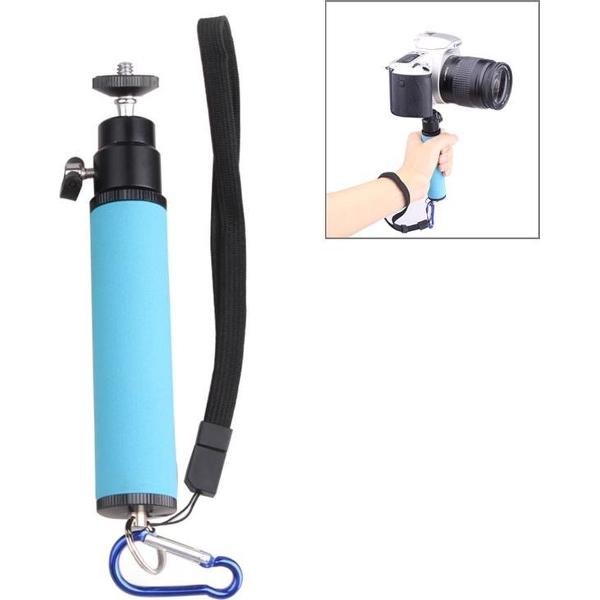 LED-flitslichthouder Spons Steadicam Handheld Monopod met Gimbal voor SLR-camera (blauw)
