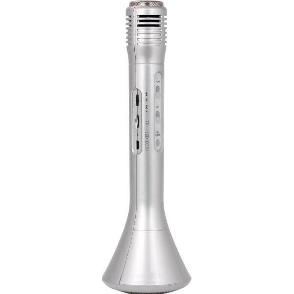 Shall karaoke microfoon met speaker en bluetooth zilver