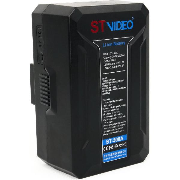 Stvideo ST-300V broadcast camera batterij LG li-ion accu cells Gold Mount USB powerbank D-Tap 20100mAh