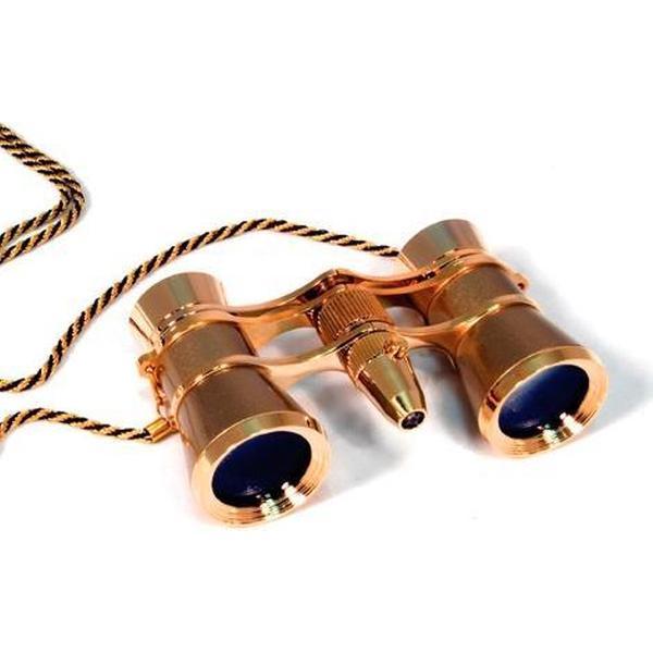 Levenhuk Broadway 325F Opera Glasses (gold, with LED light and chain)