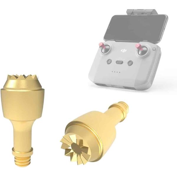 2 STUKS JSR CNC metalen afstandsbediening Joystick Rocker Thumb Stick voor DJI Mavic Air 2 Drone (goud)