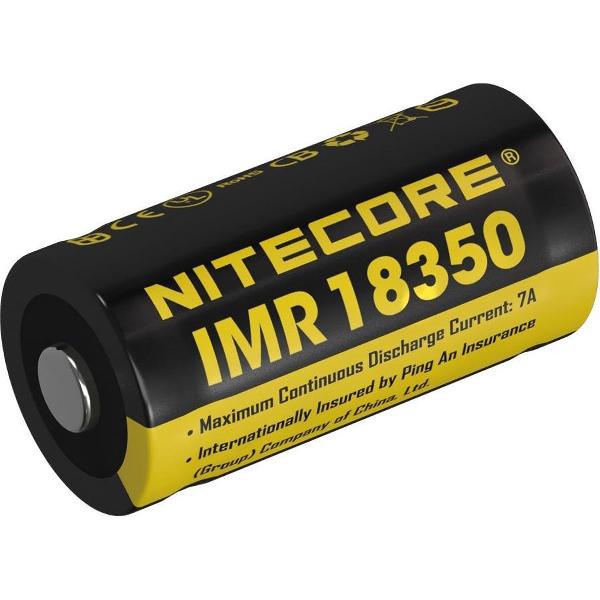 Nitecore Batterij IMR18350 Li-Ion 700mAh Button Top Oplaadbaar voor de EC11