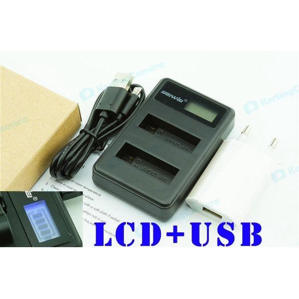 LCD usb Oplader voor GoPro dubbele accu AHDBT-501 Hero 5