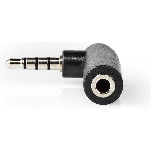 Nedis CAGB22980BK Stereo-audioadapter 3,5 Mm Male - 3,5 Mm Female 90° Gehoekt 4-polig Zwart
