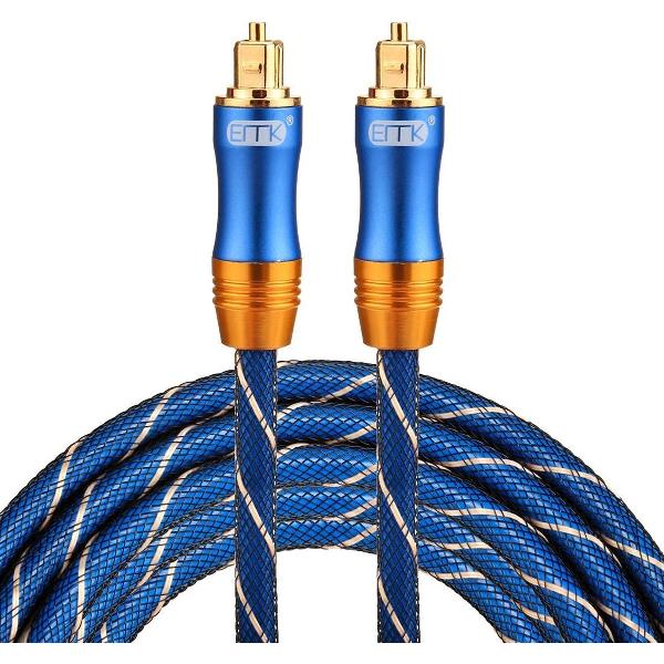 By Qubix Toslink kabel - 3 meter - Blauw - optical cable audio - audio male to male - BLUE edition - Zeer stevige optische kabel!
