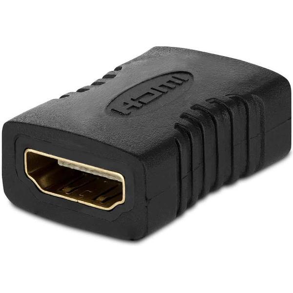 HDMI 19-pins vrouwelijk naar HDMI 19-pins vrouwelijke adapter (zwart)
