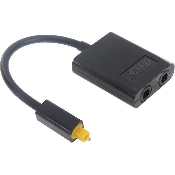 Digitale (zwarte) Toslink Optische Fiber Audio Splitter 1 naar 2 kabel Adapter voor DVD speler