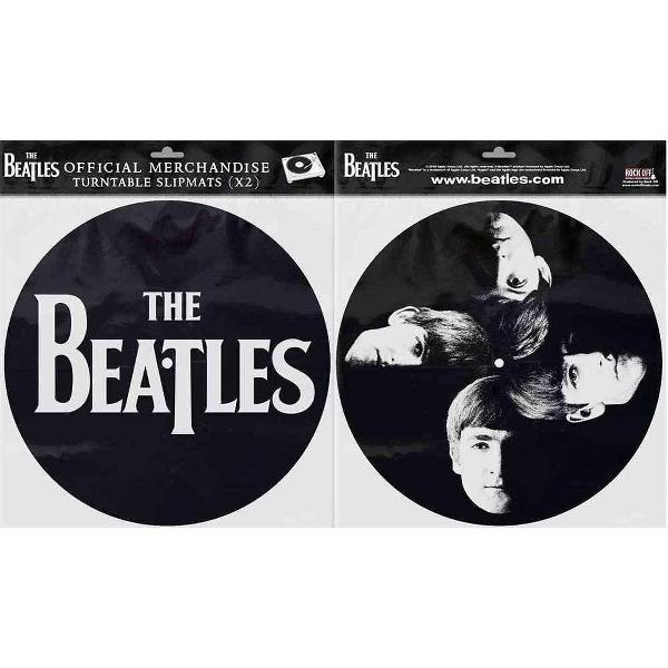 The Beatles Platenspeler Slipmat Drop T Logo & Faces Zwart