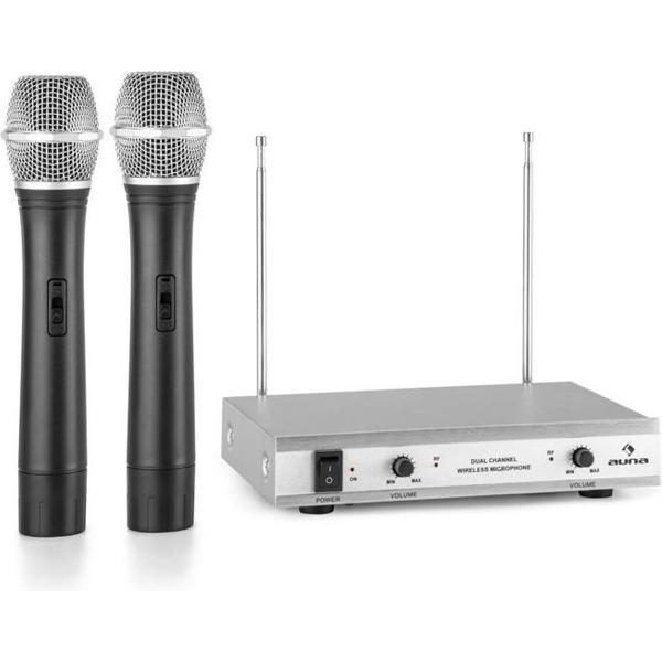 auna Pro 2-kanalen VHF Draadloze microfoonset