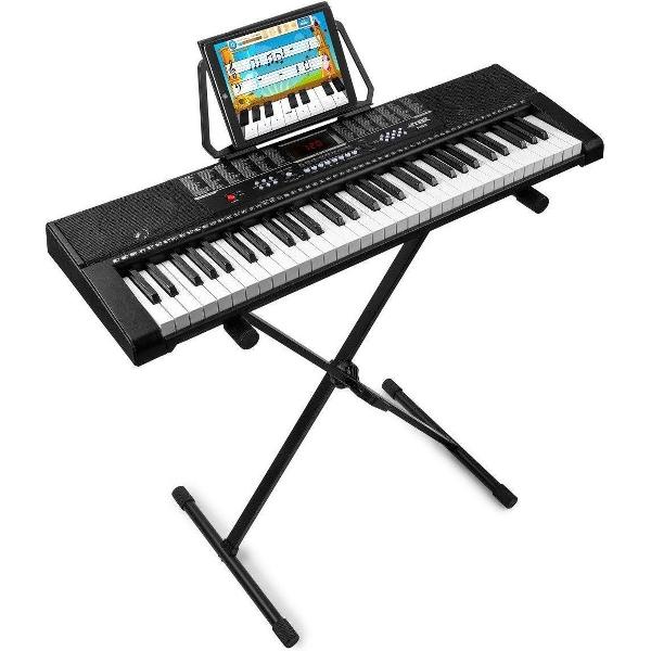 Keyboard - MAX KB2 keyboard piano met 61 toetsen, USB mp3 speler / recorder, trainingsfunctie en keyboardstandaard - De ideale set om (opnieuw) te beginnen!