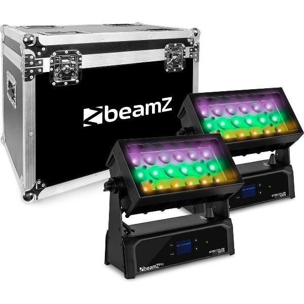 Wall wash lichtset - BeamZ Star-Color 270Z lichtset met flightcase voor belichting van o.a. gebouwen en objecten of voor entertainment - Geschikt voor buiten