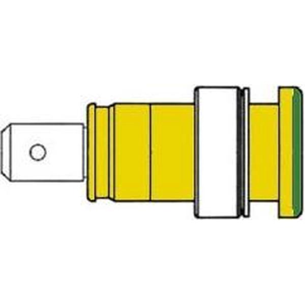 GEISOLEERDE INBOUWBUS 4mm, AANRAAKVEILIG / GEEL+GROEN (SEB 2620-F6,3) (HM2481S)