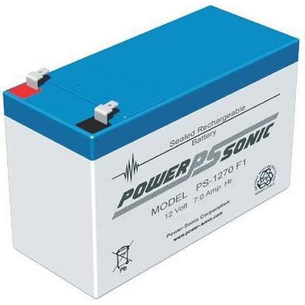 Powersonic 12V 7 Ah 4,8 Mm Faston Lood Non Spillable Accu AGM VRLA PS 1270 VdS 4250889616663