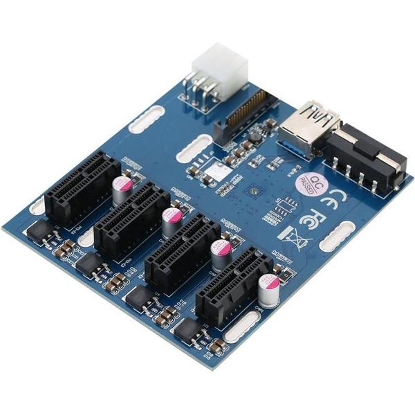Tot de PCI-E PCI-E Converter Card 1 op 4 1 X Express Card met 4 poorten PCI-E-sleuven